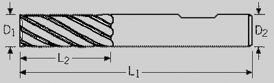 din844  four flutes end mill